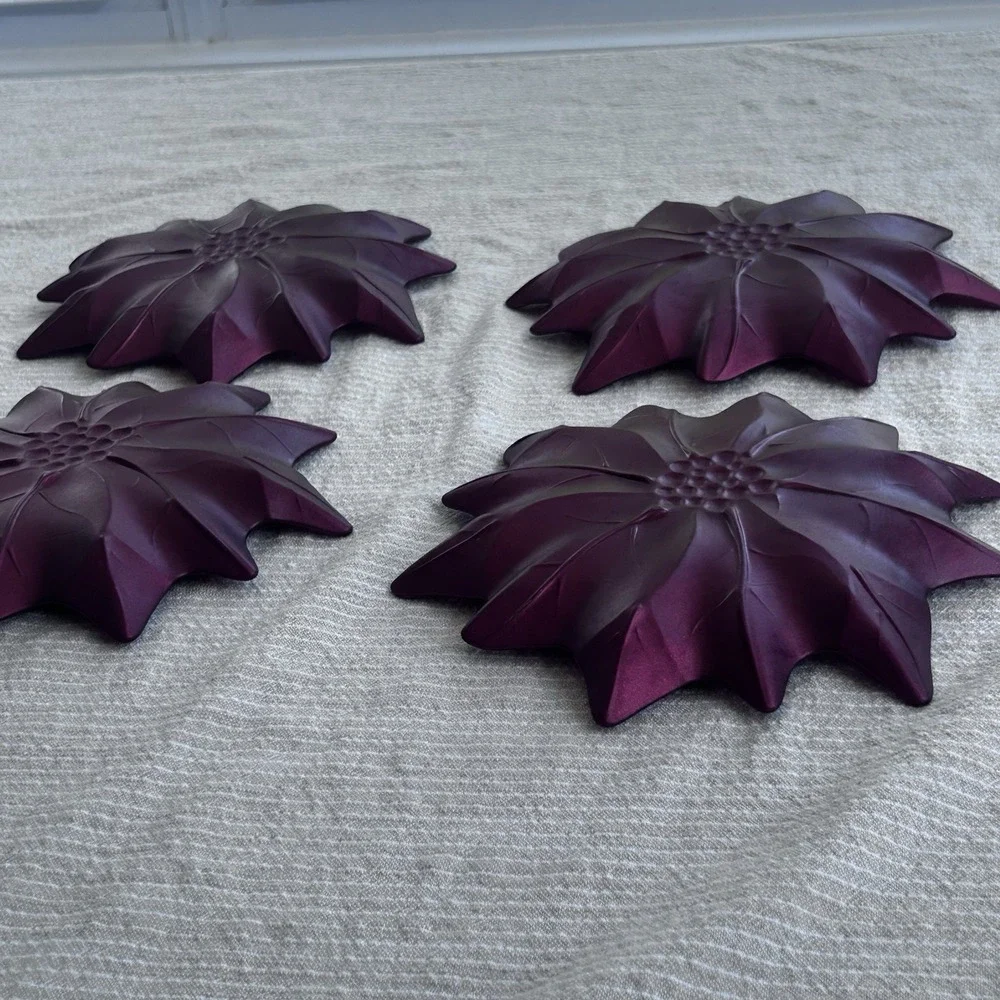 Vintage Pier 1 Red Glass Poinsettia 4 8
